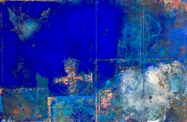 BLUE  Mixed media on canvas  120 x 180 cm  2021​