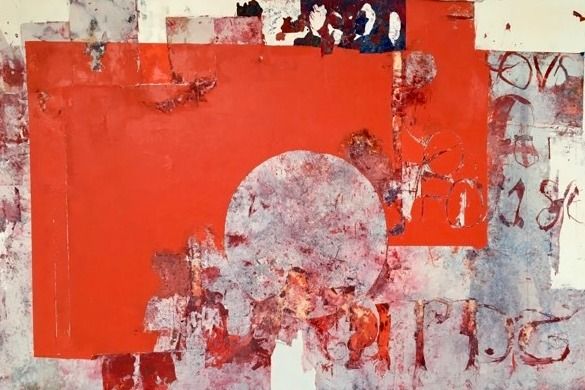 RED SHROUD III  Mixed media on canvas   150 x 220 cm  2022