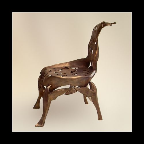 A CHAIR WITH BIRDS  bronze   height 96 cm  2007