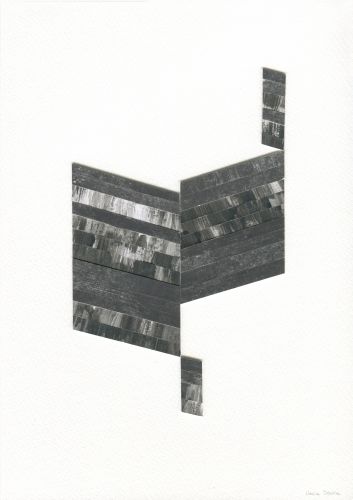 COMPOSITION I​I​  Collage, Daler Rowney Smooth Paper 300 g/m2, black aluminium frame  21 x 29,7 cm  2015​