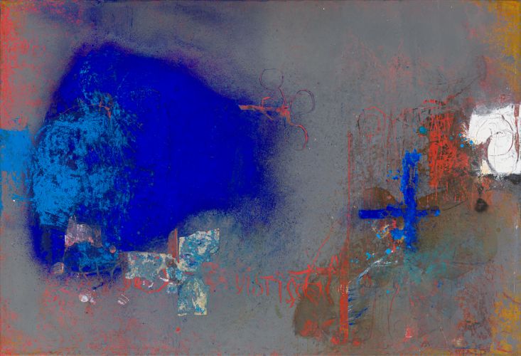 BLUE CROSS  Mixed media on canvas   150 x 220 cm  2021